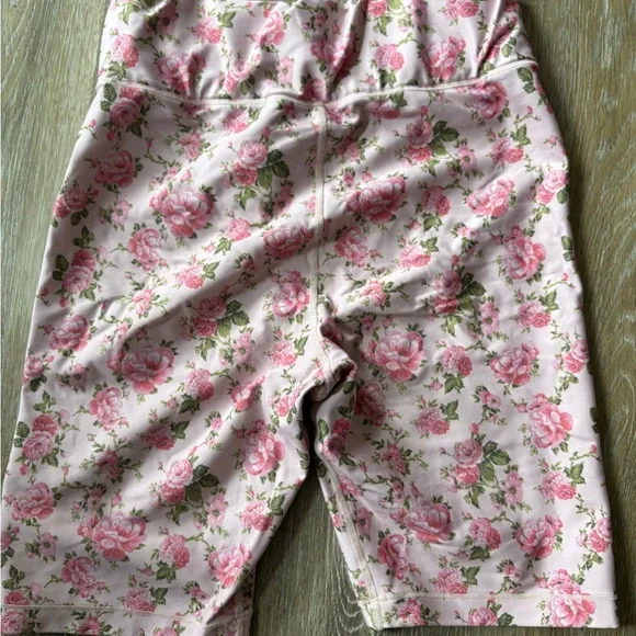 Loveshackfancy x Bandier Floral Pink bike Shorts, medium - Picture 2 of 3